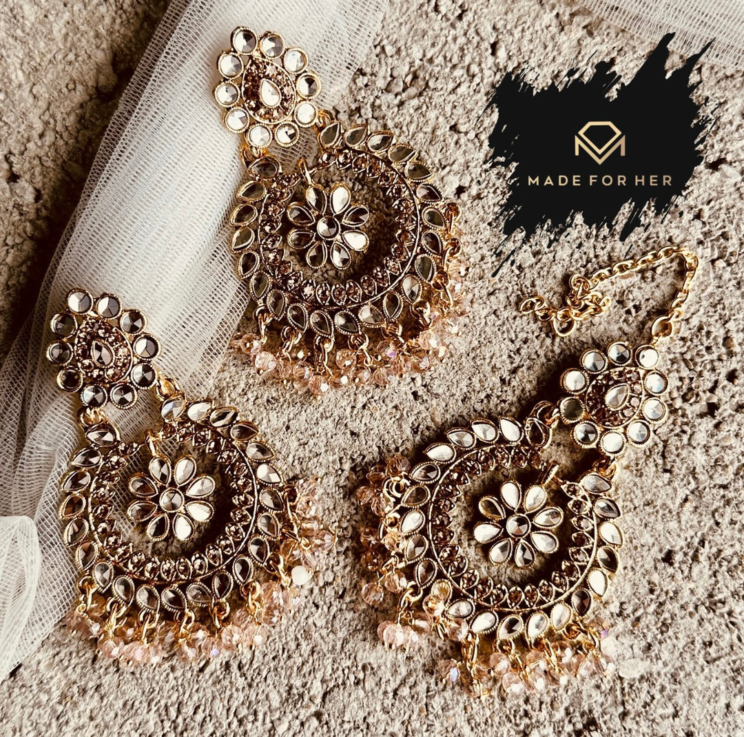 Noor-e-Nazakat - Earrings & Tikka - KWA1003
