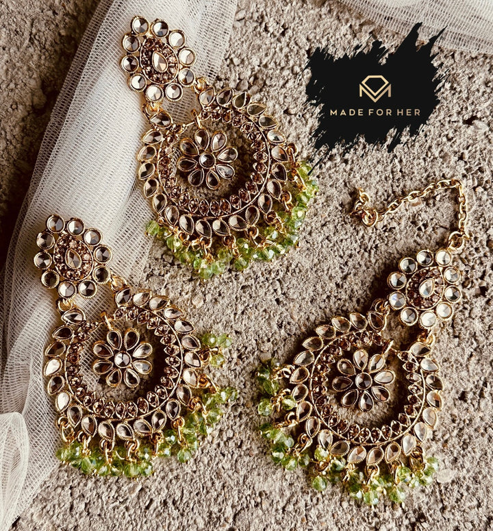 Noor-e-Nazakat - Earrings & Tikka - KWA1003