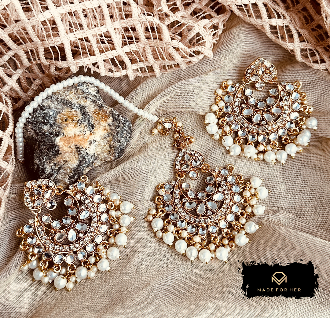 Ivoria Earrings & Tikka Set - KMW1050