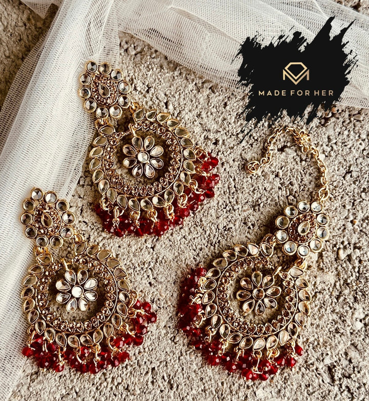 Noor-e-Nazakat - Earrings & Tikka - KWA1003