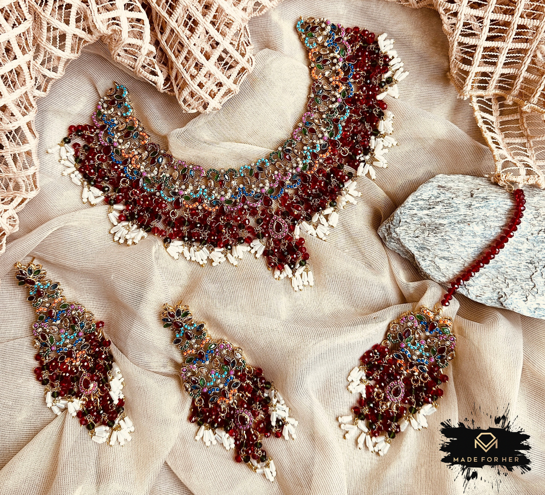Noor-e-Nauratan Necklace Set - KSH1050