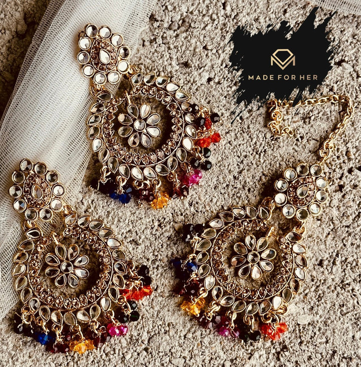 Noor-e-Nazakat - Earrings & Tikka - KWA1003