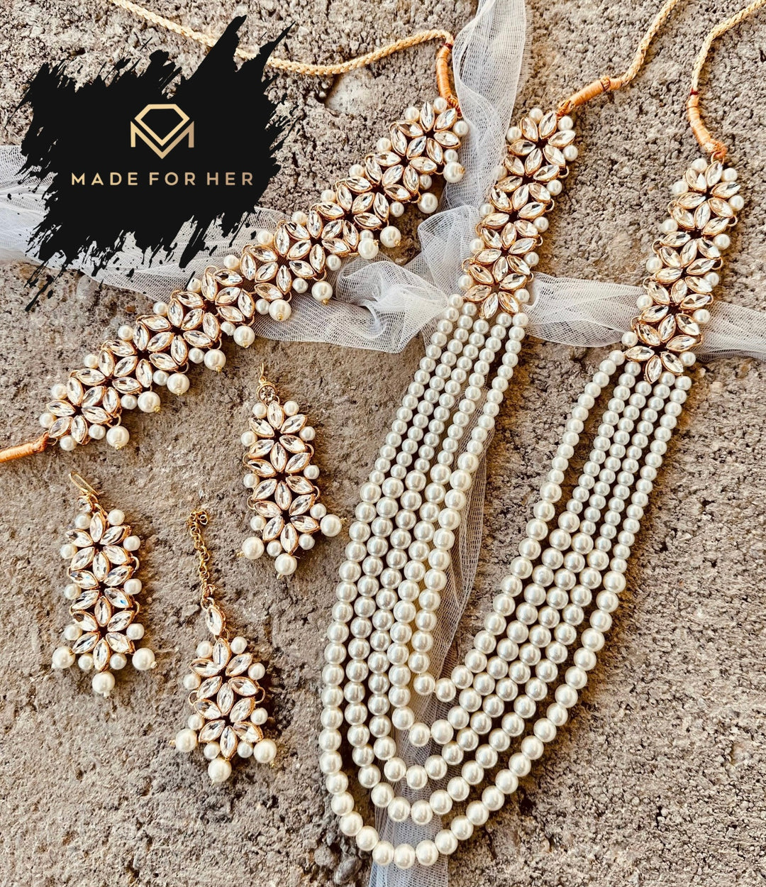 Ethereal Pearl Cascade Set - WM1001