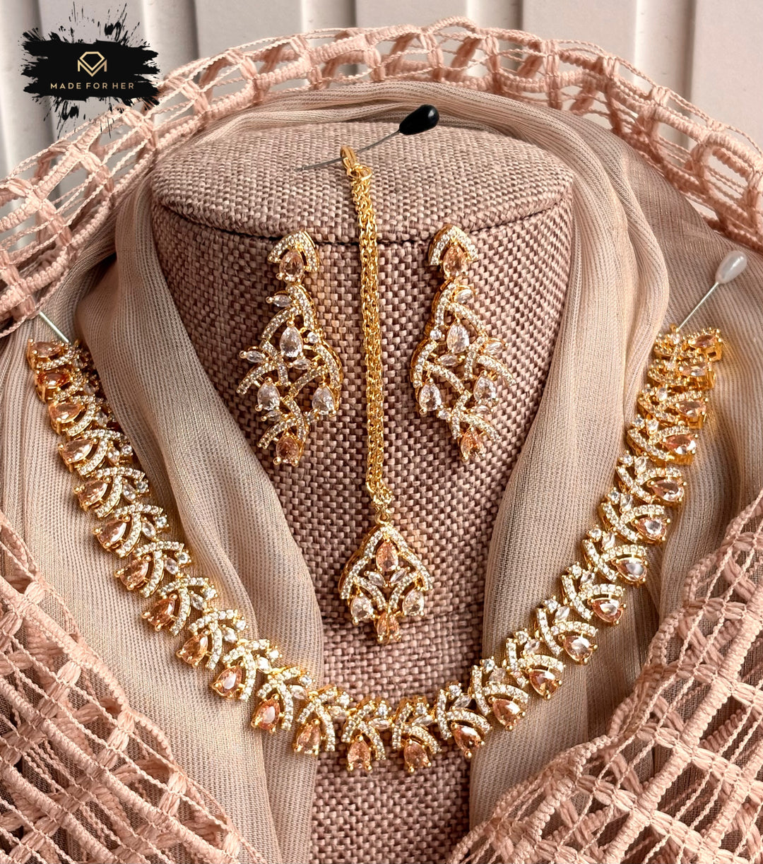 Majestic Zircon Necklace Set - KIA1224