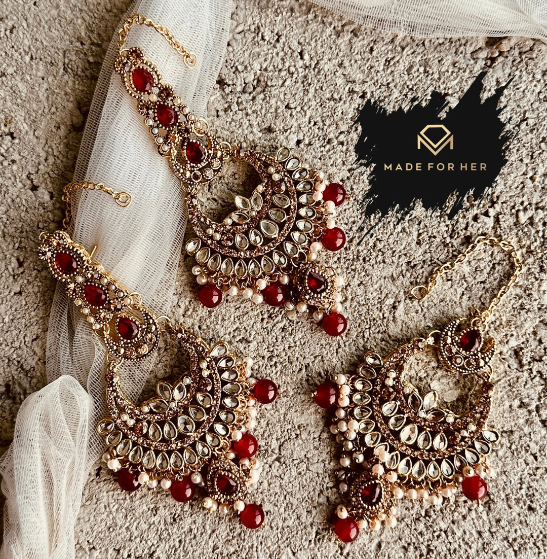 Aura Earrings & Tikka Set - KWA1004