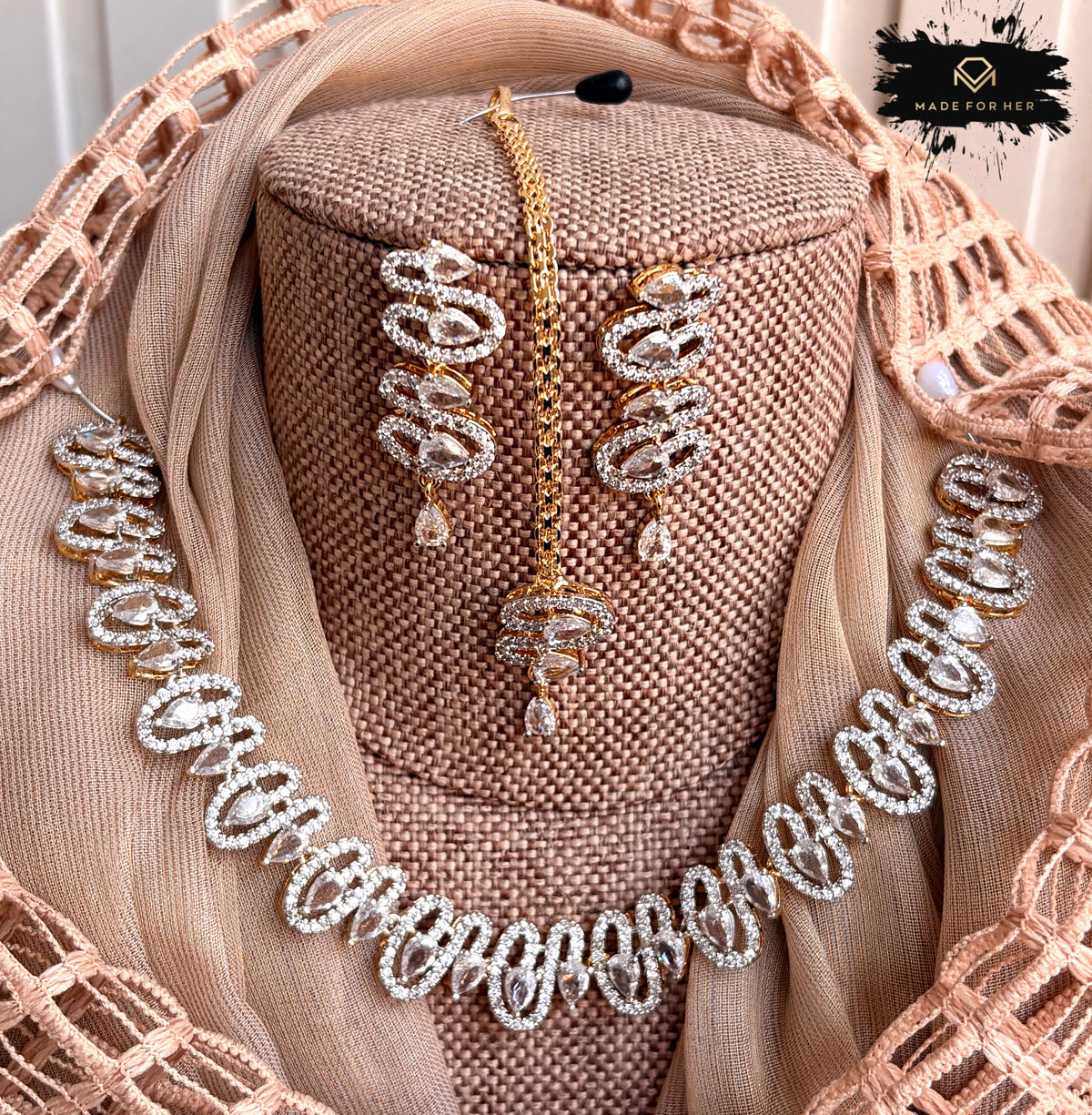 Imperial American Diamond Necklace Set - KFS1032