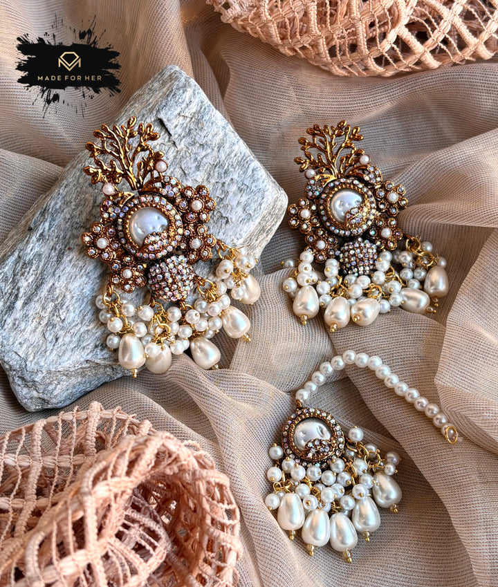 Seraya Festive Earrings & Tikka Set - KAT1035