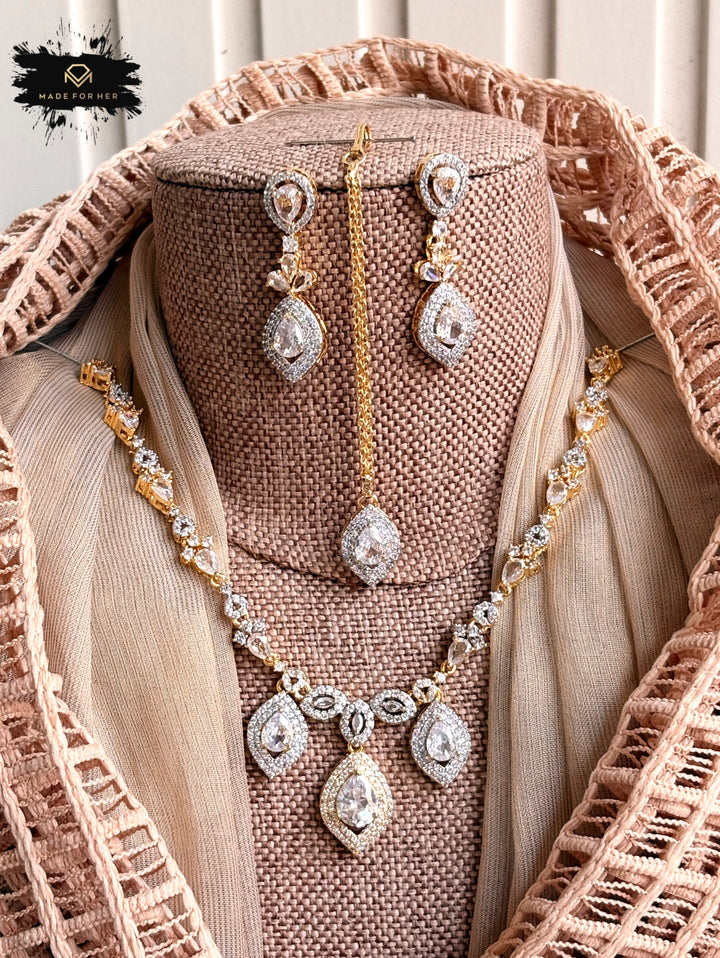 Rosévia Zircon Necklace Set - KFS1054