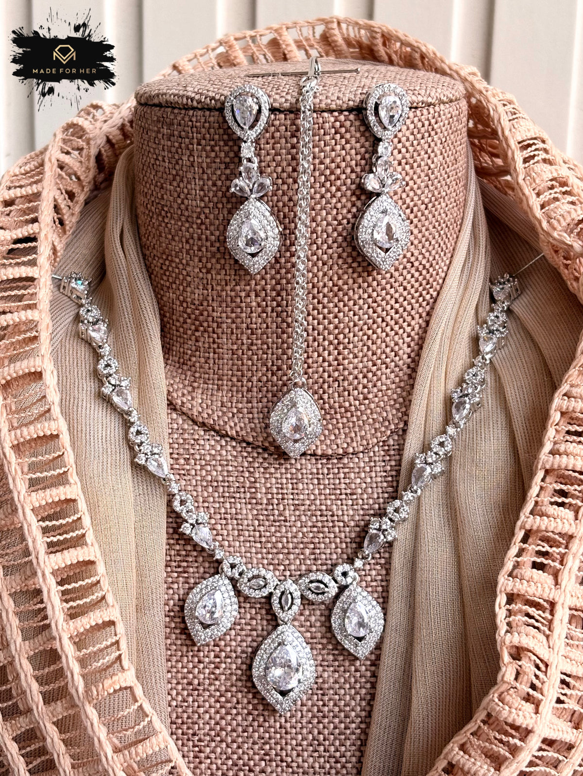 Rosévia Zircon Necklace Set - KFS1054