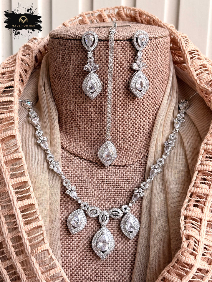 Rosévia Zircon Necklace Set - KFS1054