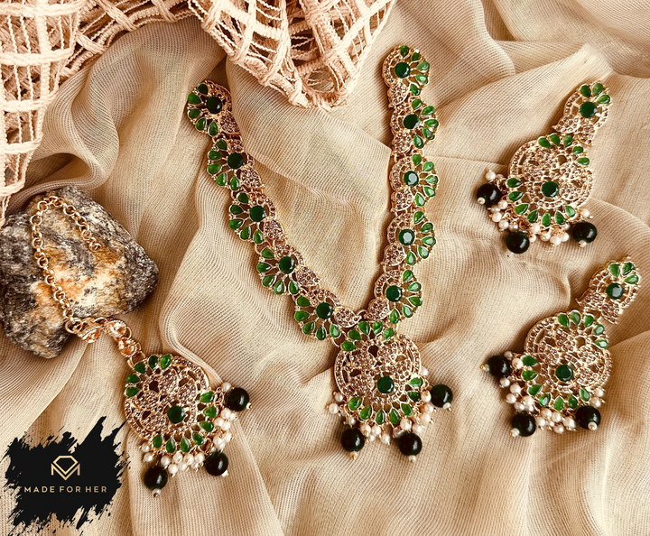 Mira – Dainty Drop Necklace Set - KAHD1027