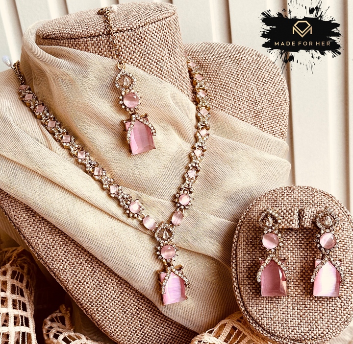 Elara Crystal Necklace Set - RJK1045