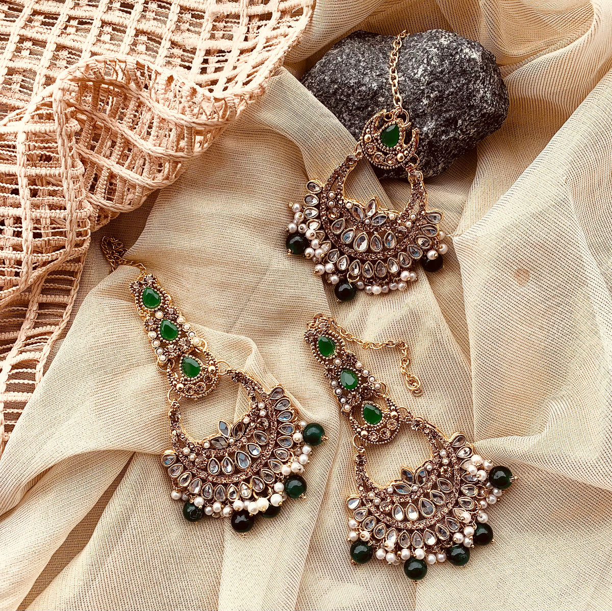 Aura â€“ Earrings & Tikka Set