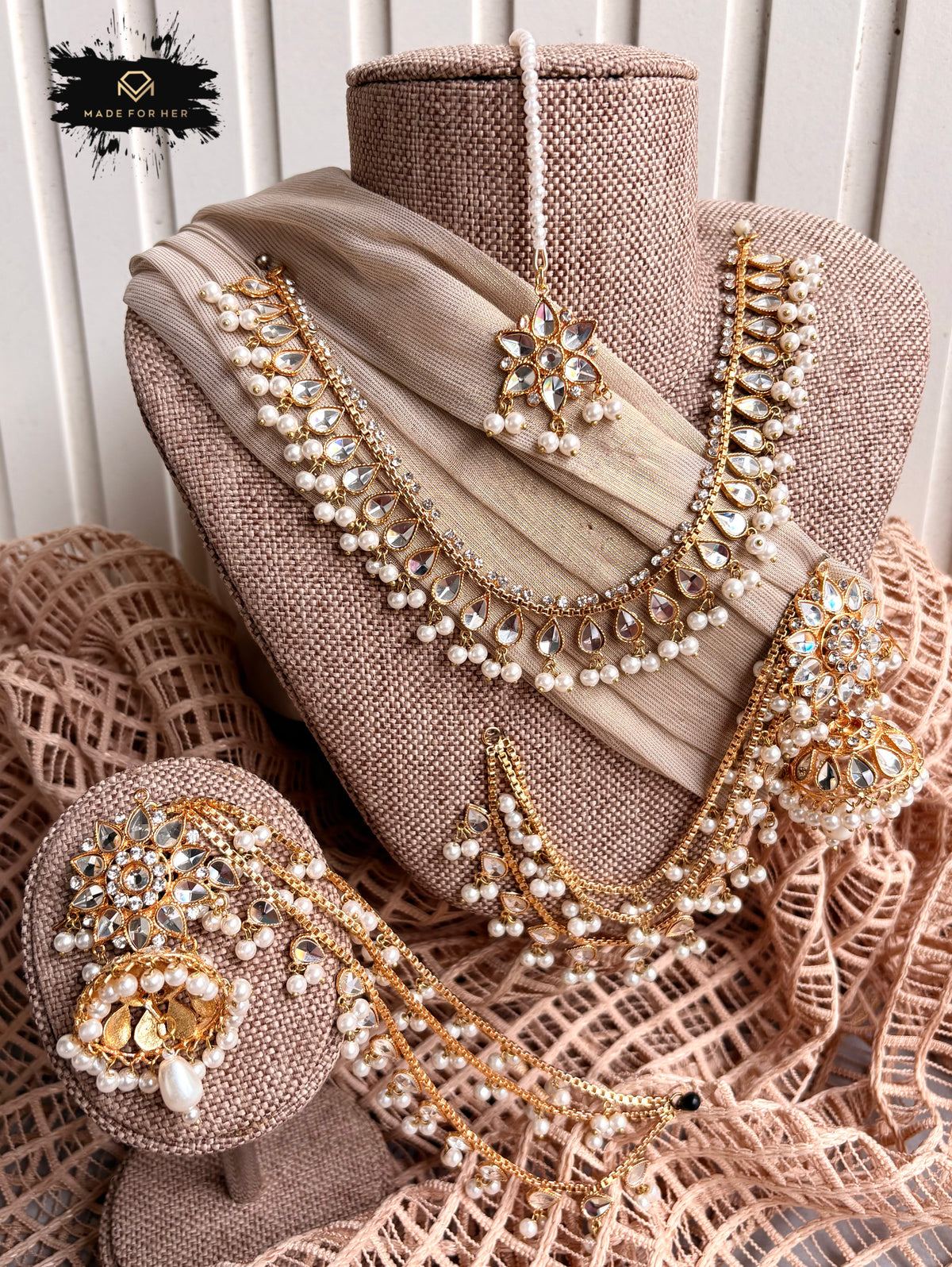 Zivara | Kundan Style Necklace Set - WM1193