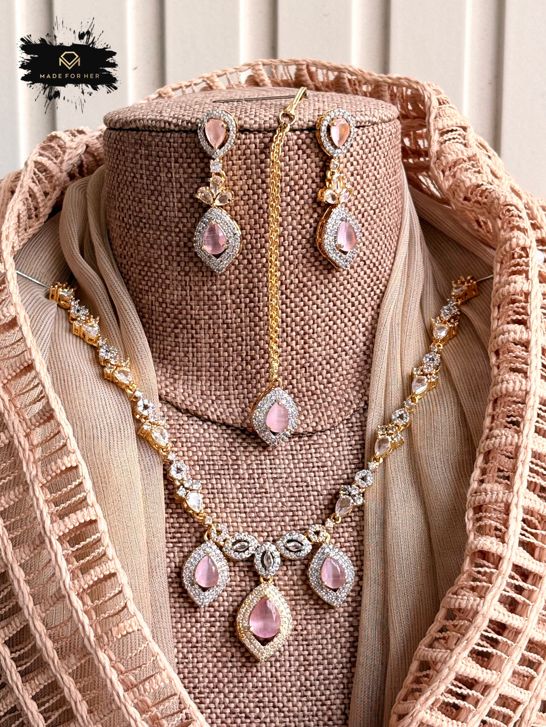 Rosévia Zircon Necklace Set - KFS1054