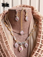 Rosévia Zircon Necklace Set - KFS1054