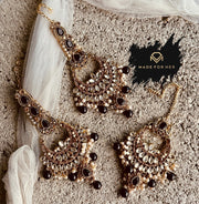 Aura Earrings & Tikka Set - KWA1004