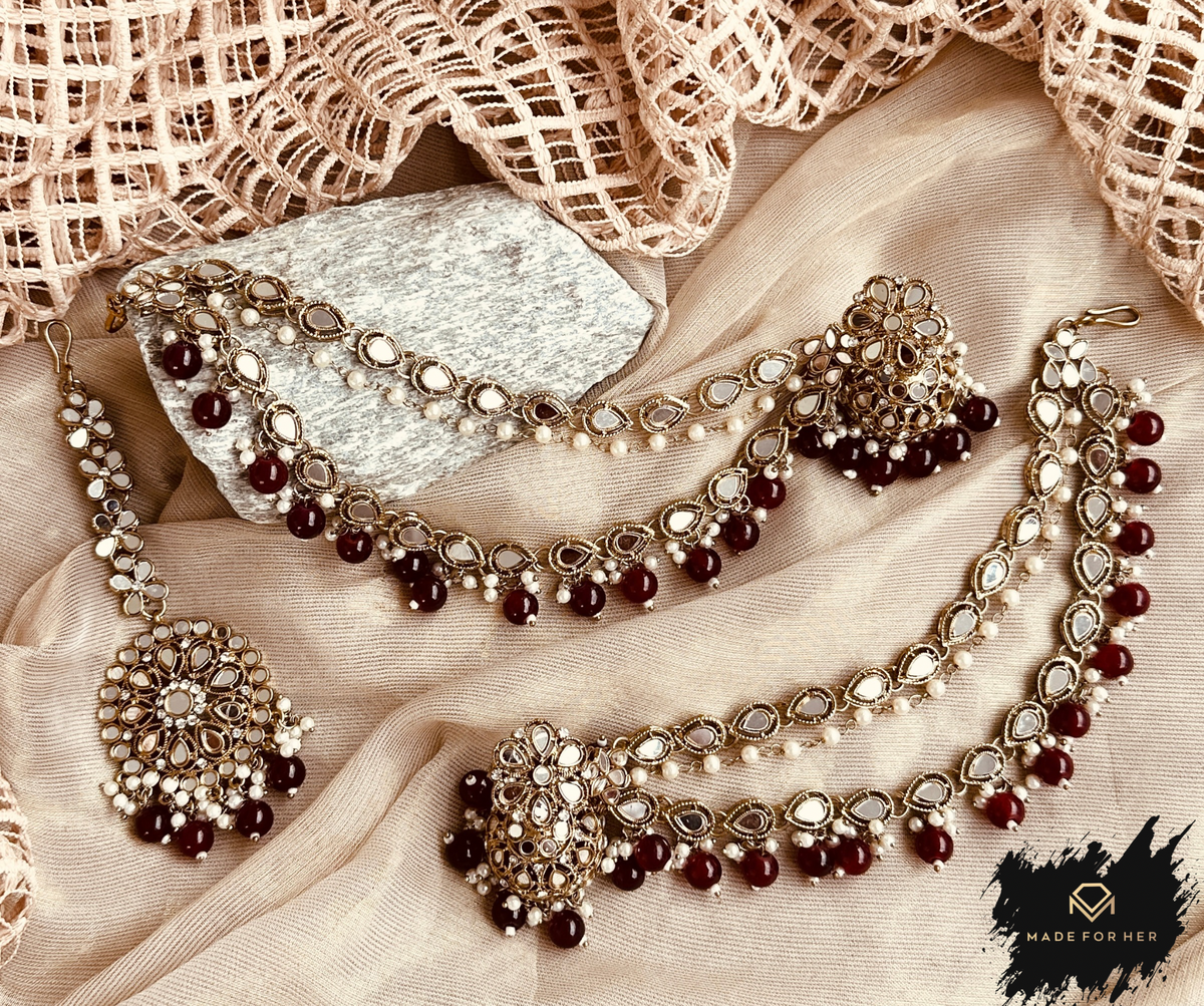 Sahara Charm â€“ Earrings & Tikka -KMW1040