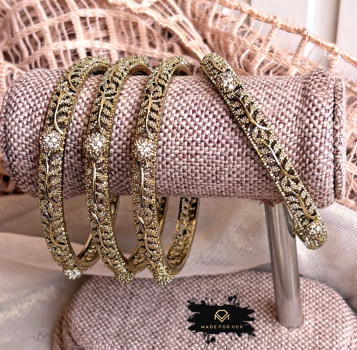 Elara Edge Zircon Bangles - Size 2.8 - KKB1004