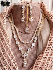 Serenique Layered Zircon Necklace Set - KFS1050