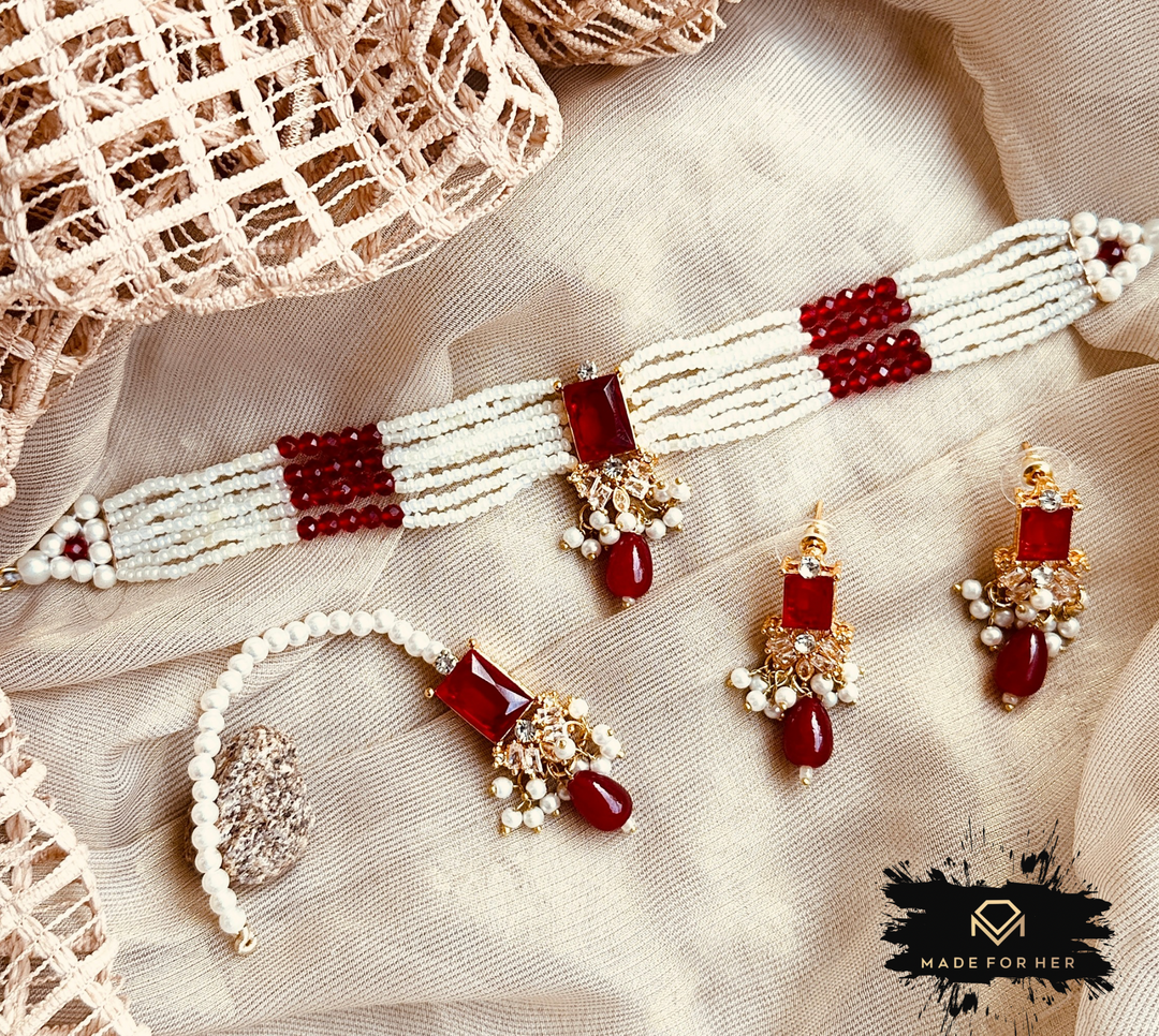 Parisa Crystal Choker Set - KSH1073