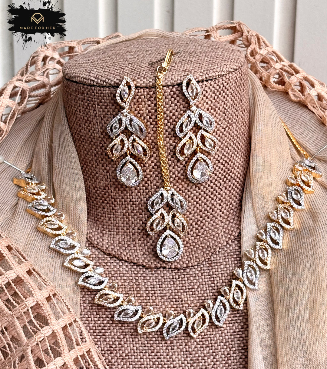 Starlight Zircon Necklace Set - KFS1053