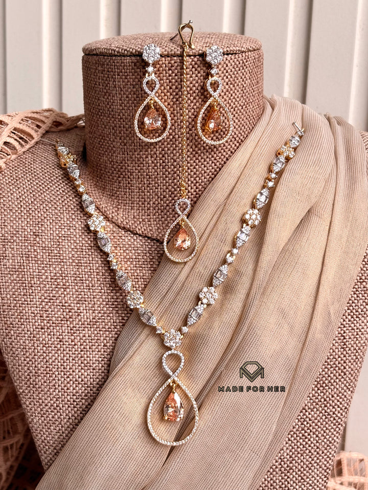 Élan Zircon Necklace Set - KFS1124