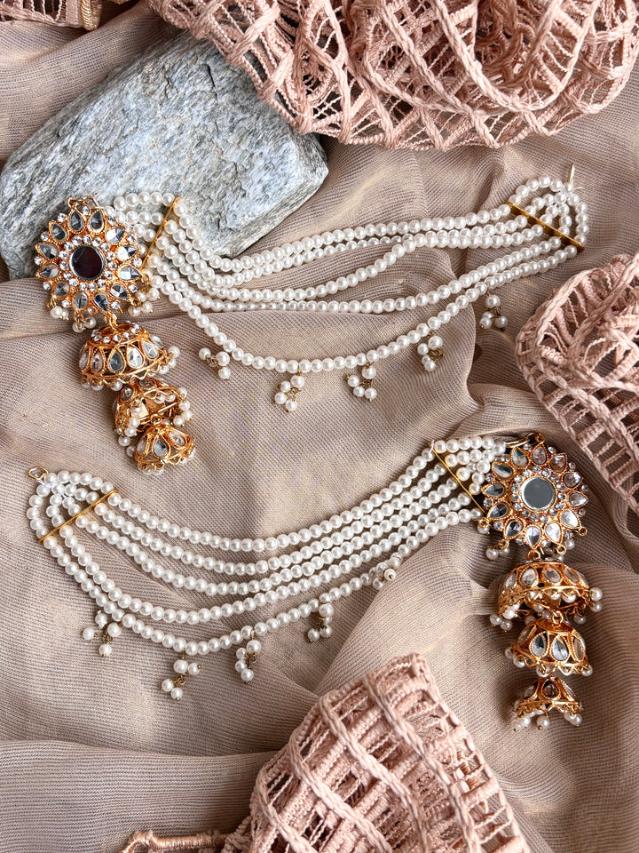 Kundan Style 3-Step Jhumki Earrings - KIA1249