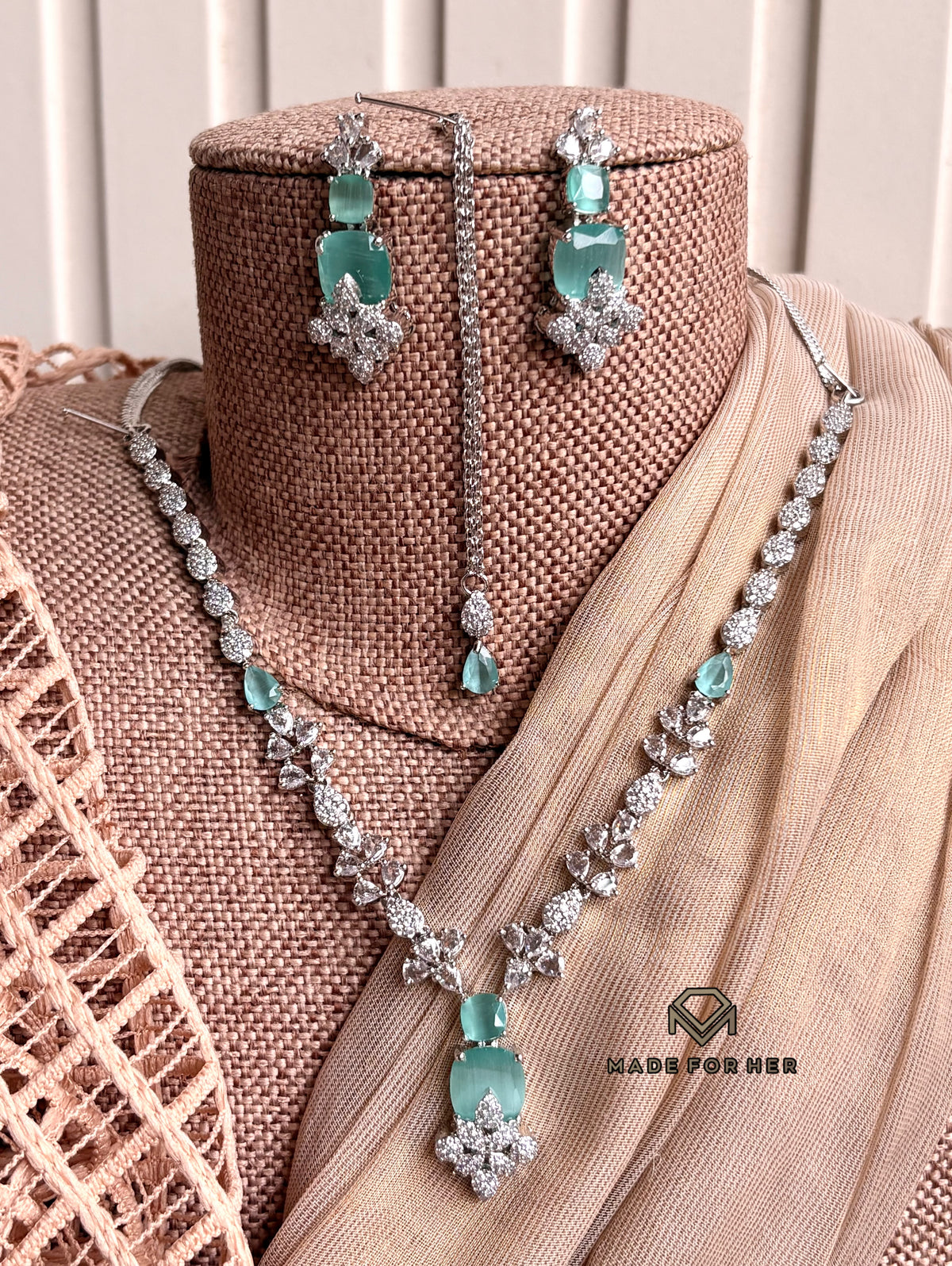 Aab-e-Noor Zircon Necklace Set - KFS1122