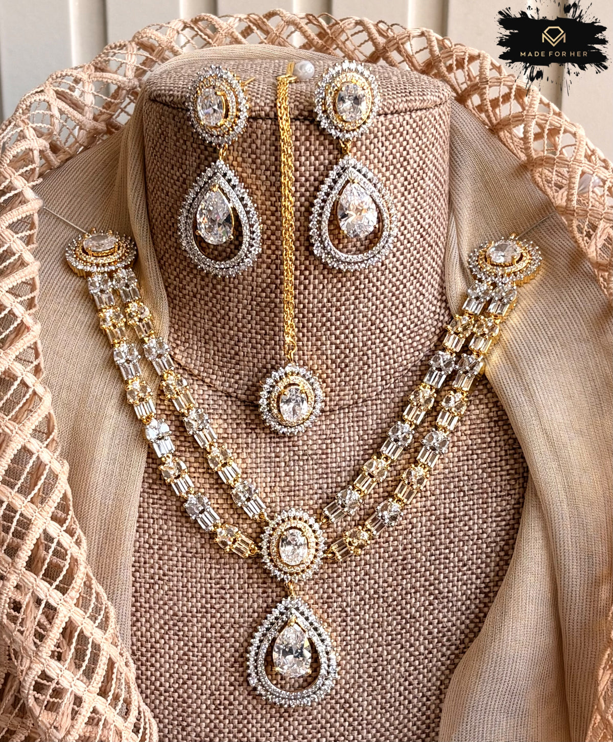 Avara AD Zircon Necklace Set - KDV1007