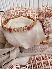 Ruby Bloom Zircon Bangle - KSTP1070