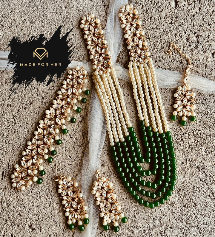 Ethereal Pearl Cascade Set - Coloured - KAHD1001