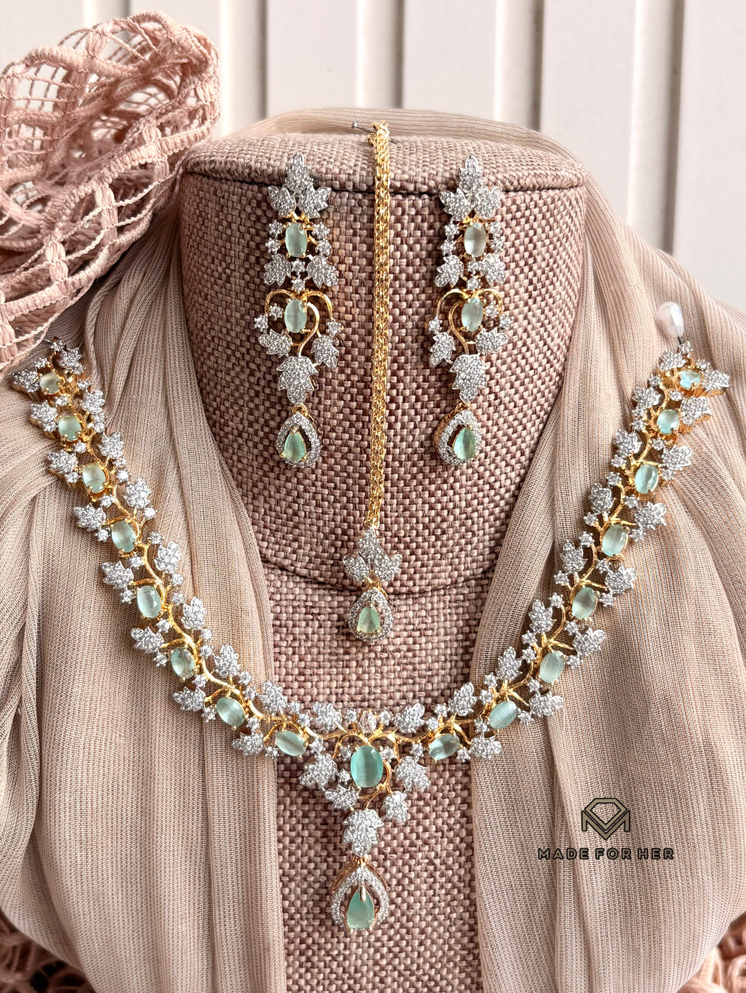 Zarevia Zircon Necklace Set - KFS1141