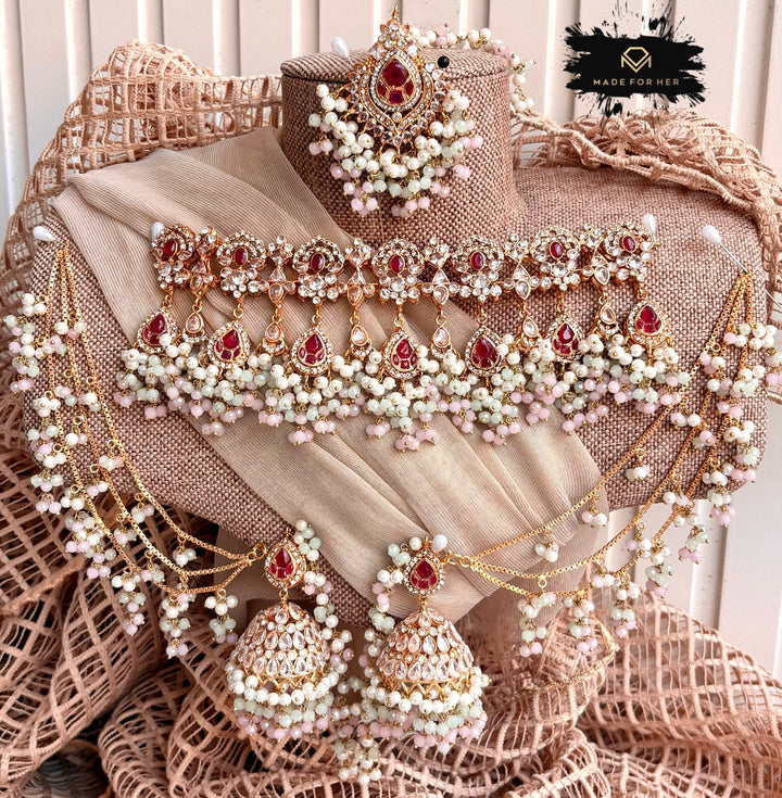 Sunehri Veil Choker Set - LNS1120