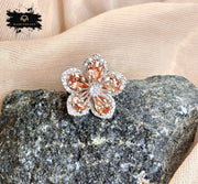 Flower Zircon Ring - Adjustable - KSTP1011