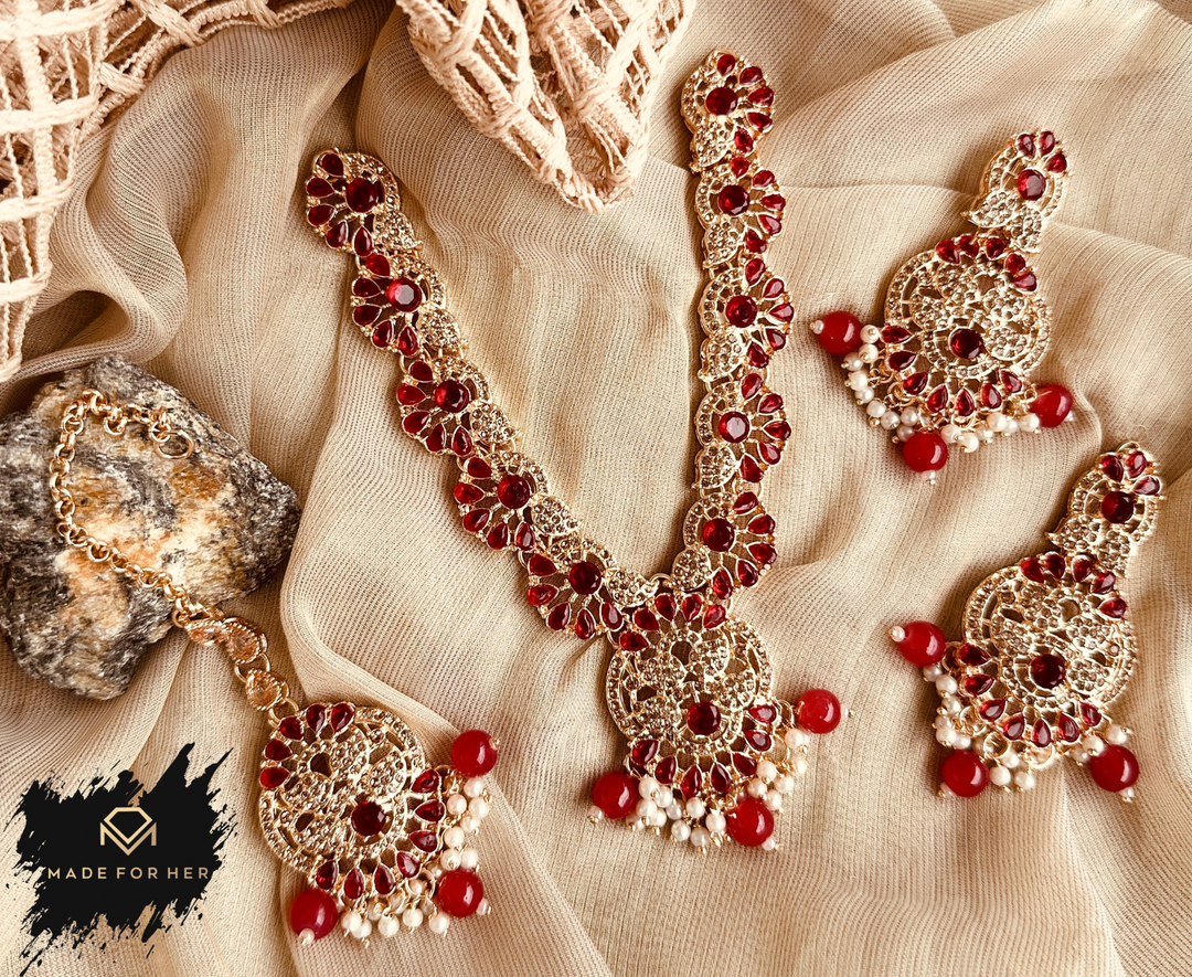 Mira – Dainty Drop Necklace Set - KAHD1027