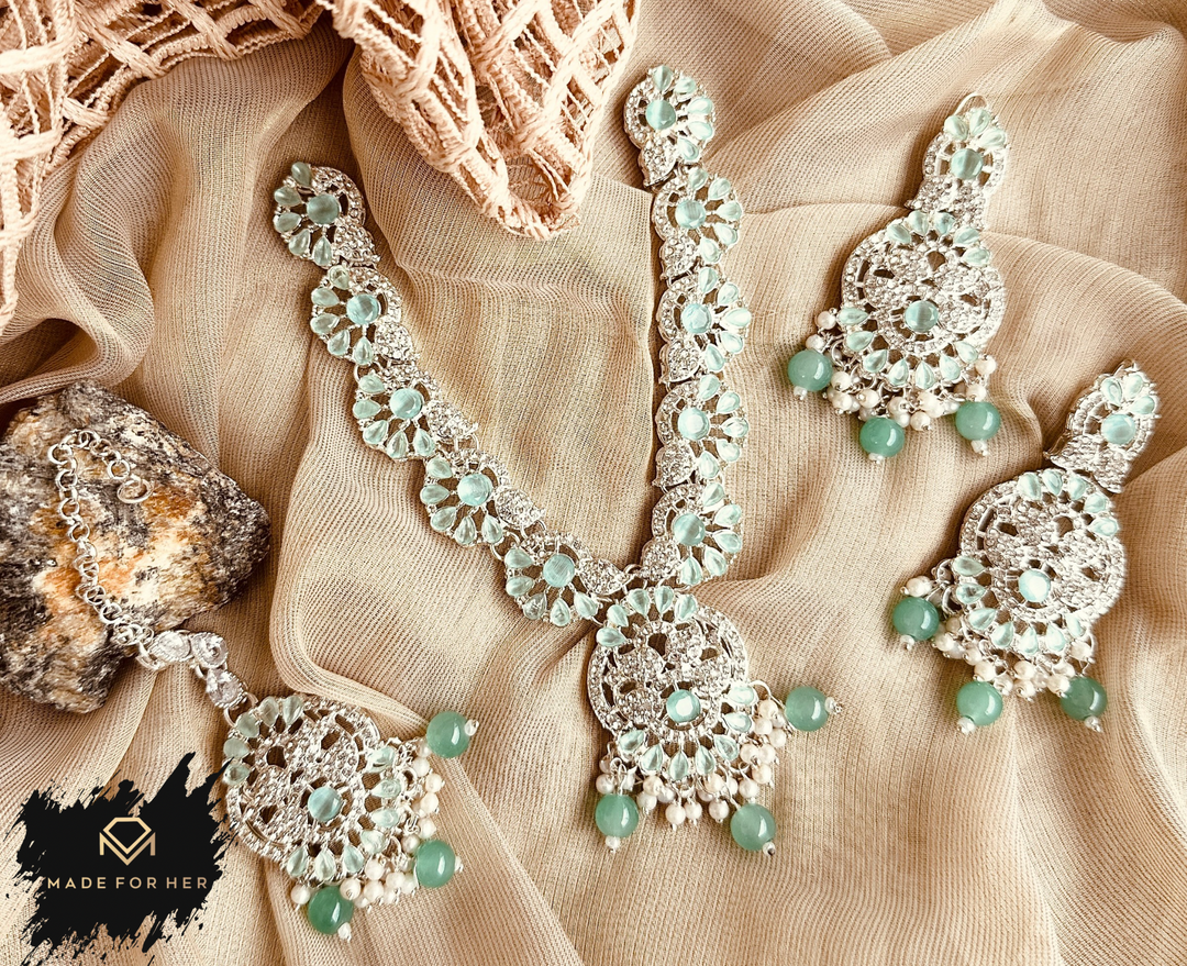 Mira – Dainty Drop Necklace Set - KAHD1027