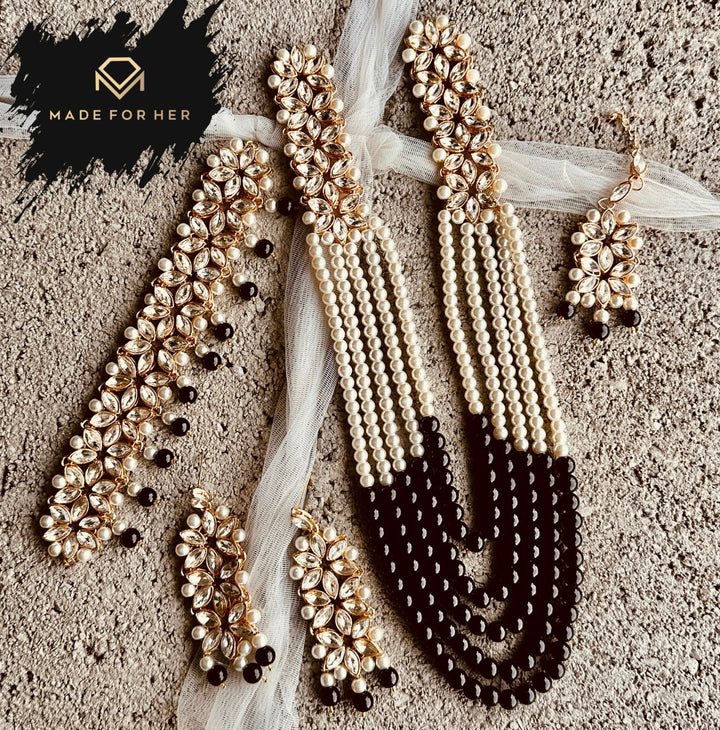 Ethereal Pearl Cascade Set - Coloured - KAHD1001