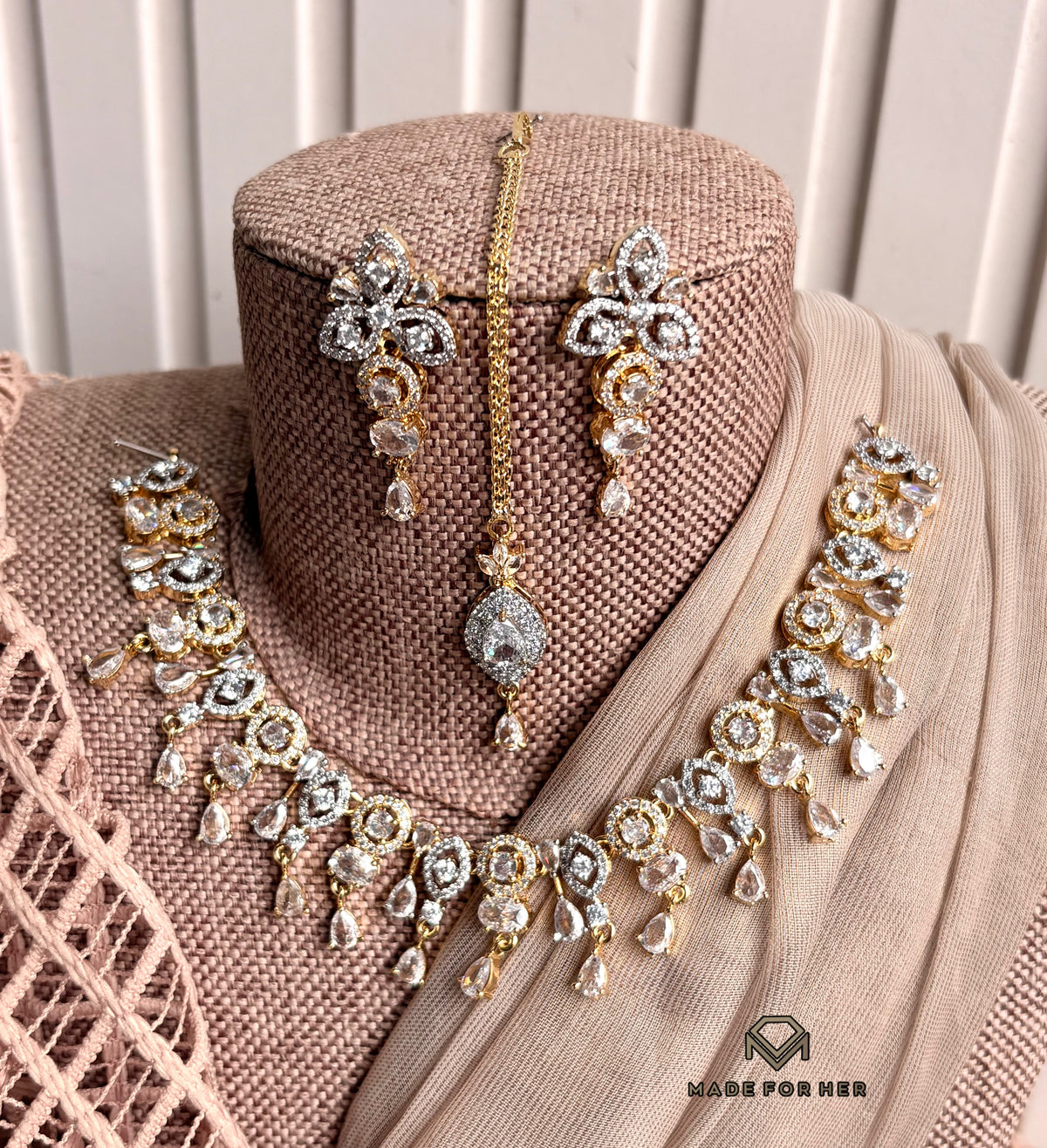 Zaria Zircon Necklace Set - KFS1123
