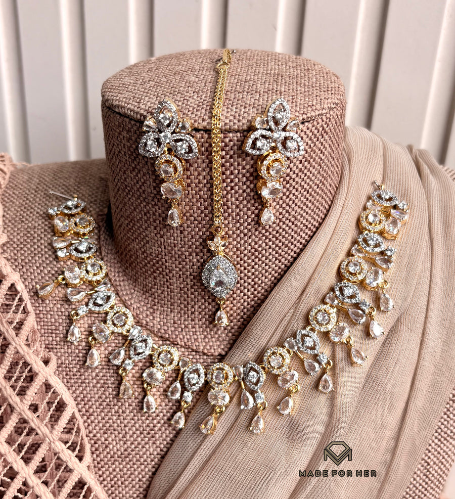Zaria Zircon Necklace Set - KFS1123