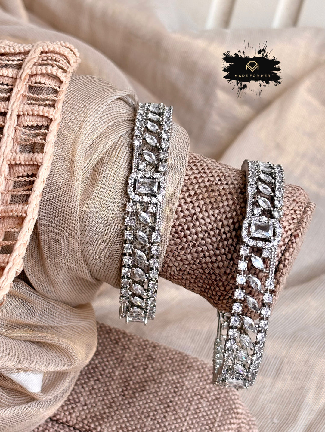 Diamond-Dust Zircon Bangles - Size 2.6 - KKB1020