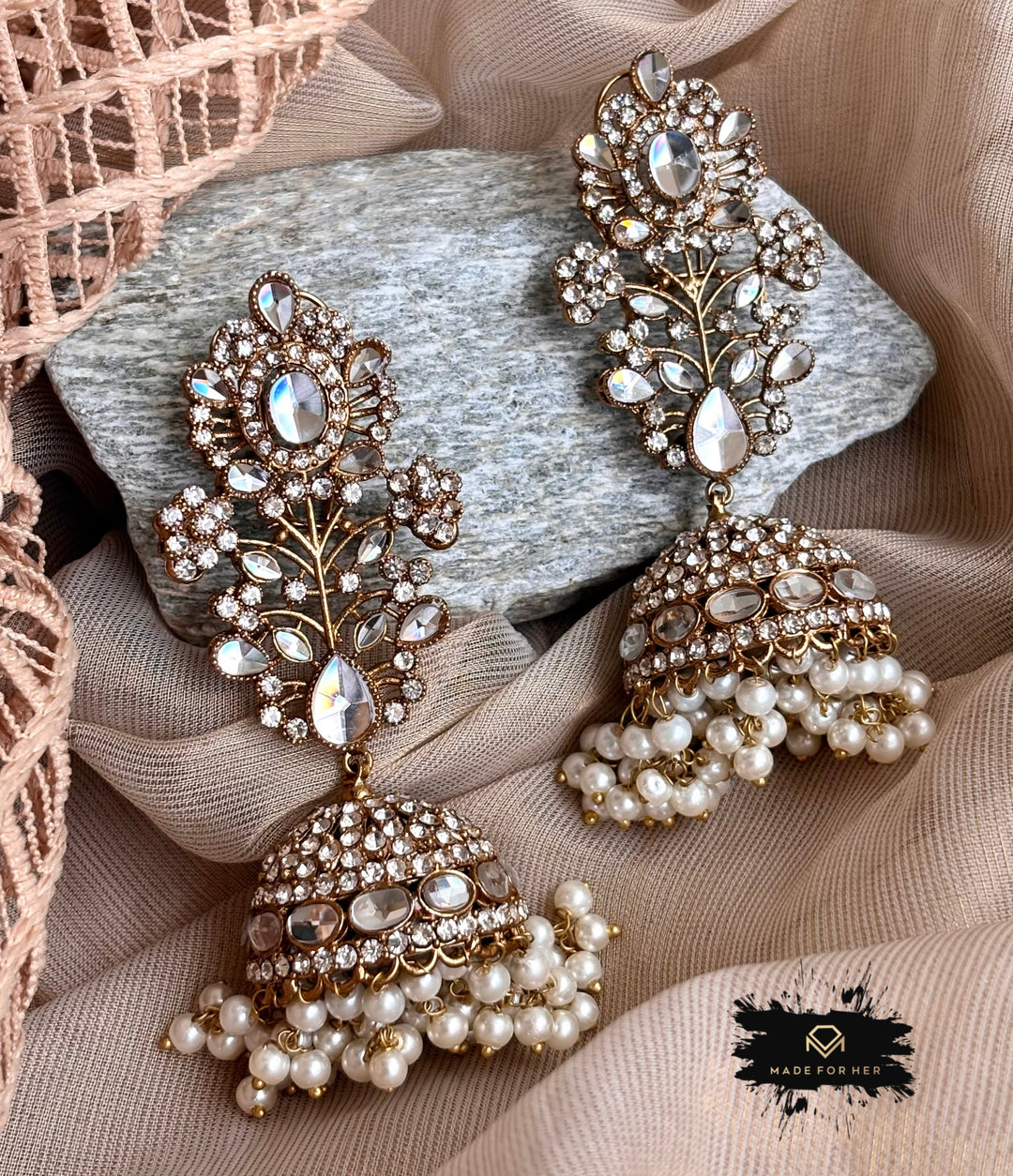 Festive Grace Antique Jhumki - LNS1150