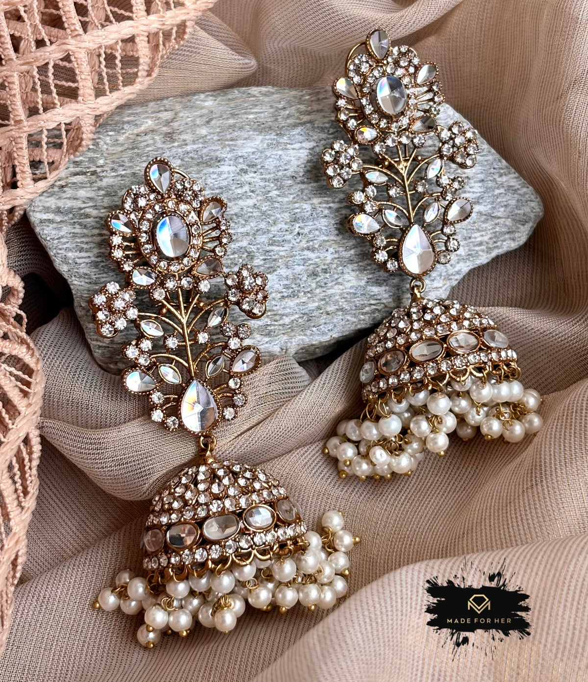 Festive Grace Antique Jhumki - LNS1150