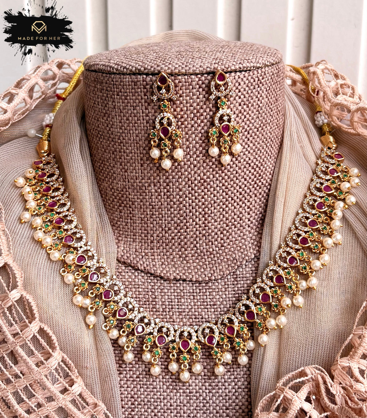 Rang Mahal South Necklace Set - KSTP1044