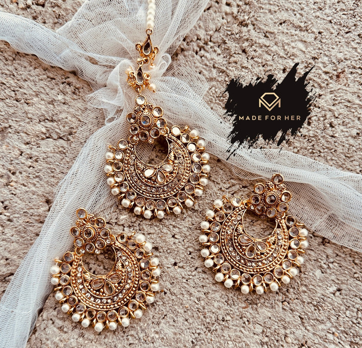 Sanaé Earrings & Tikka - KMW1004