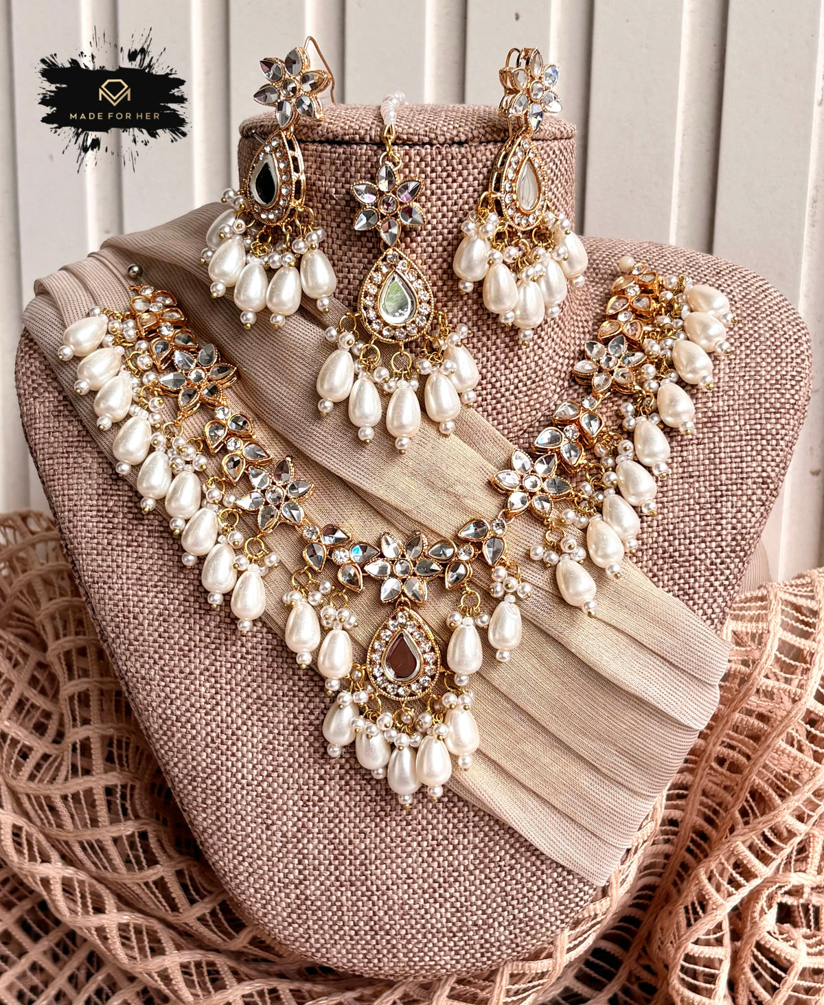 Elyana | Kundan Style Necklace Set - WM1189
