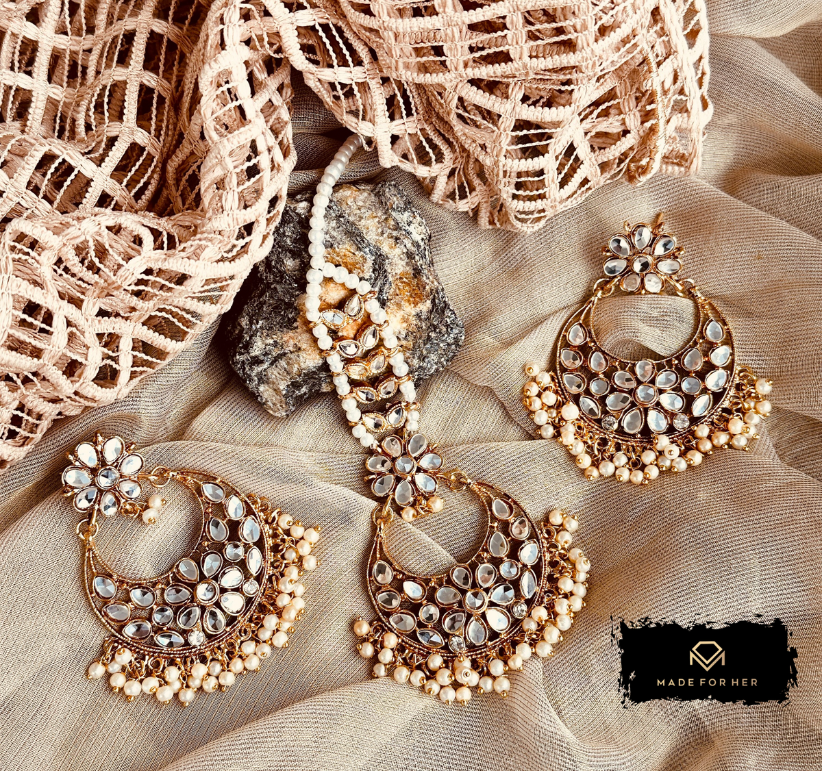 Ophira — Earrings & Tikka Set  - KMW1051