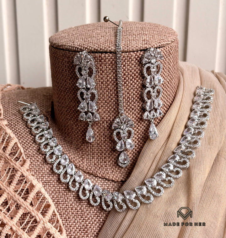 Zohra Zircon Necklace Set - KFS1119