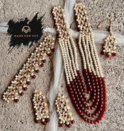 Ethereal Pearl Cascade Set - Coloured - KAHD1001