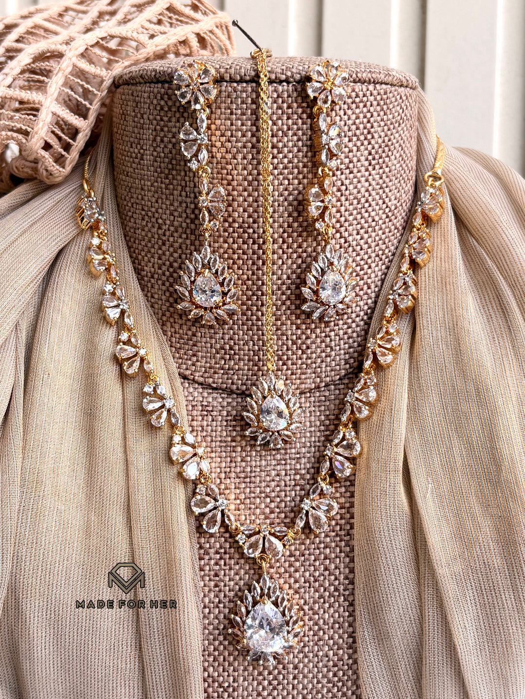 Solenne Zircon Necklace Set - KFS1142